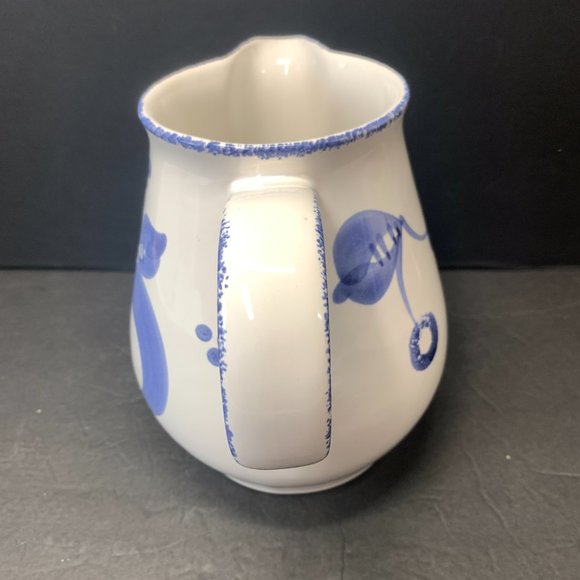 Pier 1 Blue And White Ceramic Pitcher - Picture 3 of 8